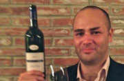 Matt Bahen of the Wine Republic with a bottle of 2007 Langi Shiraz
